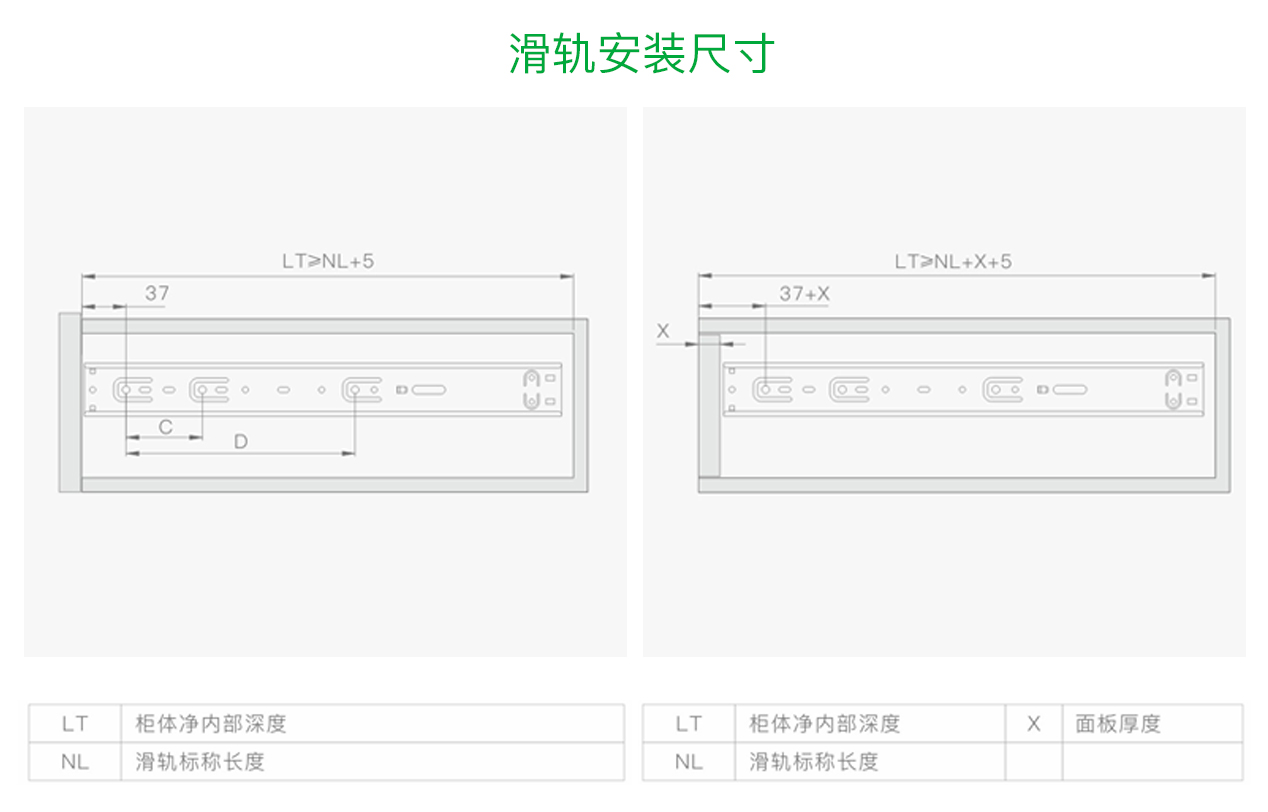 KG 三节缓冲钢珠滑轨