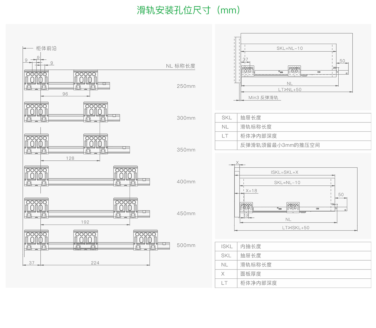 KY2 二节小全拉隐藏滑轨