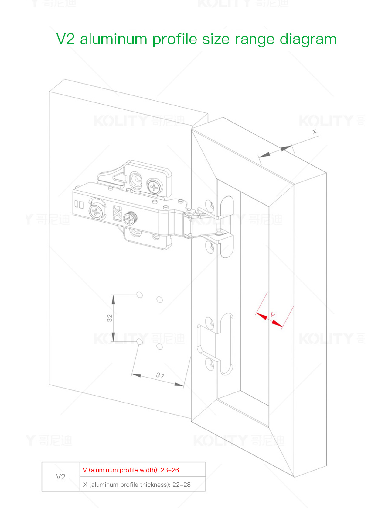 Bản lề khung nhôm dày K62-LKH-V2