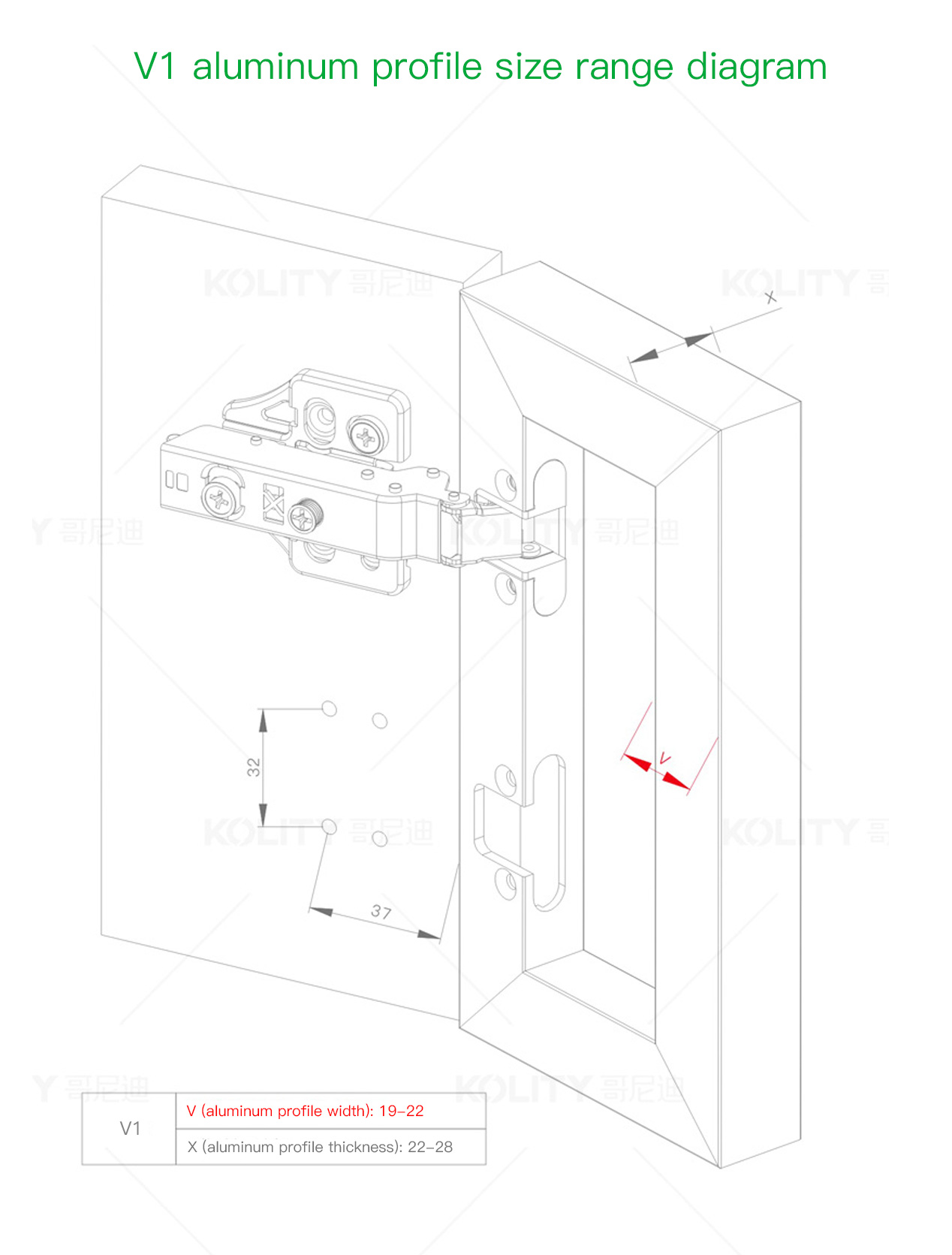 Bản lề khung nhôm dày K62-LKH-V1